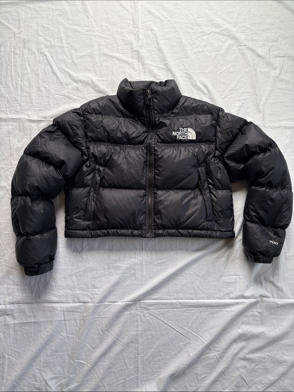 The North Face Nuptse Cropped Short 700 Down Puffer Jacket Women’s Medium Black